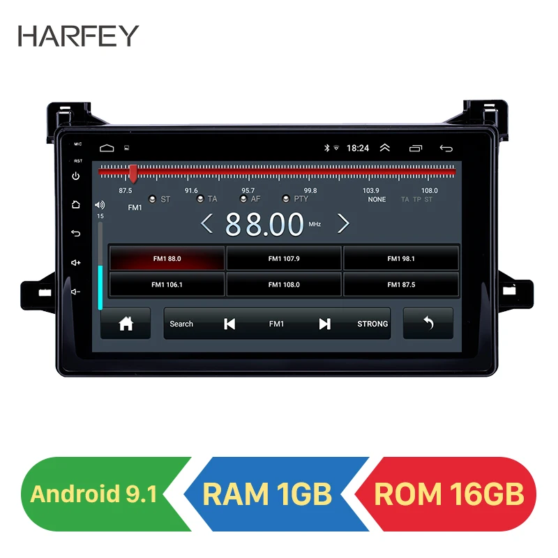 Harfey Android 9.1 9 inch 2din HD Zaslon na Dotik, avto Radio, gps za leto 2016 Toyota Prius podporo WIFI Bluetooth DVR Rearview fotoaparat