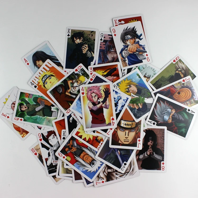 54 Listov/Set Anime Naruto Akatsuki Organizacija Poker Kartic, Cosplay Igre Kart Zbirka Igranje Kart