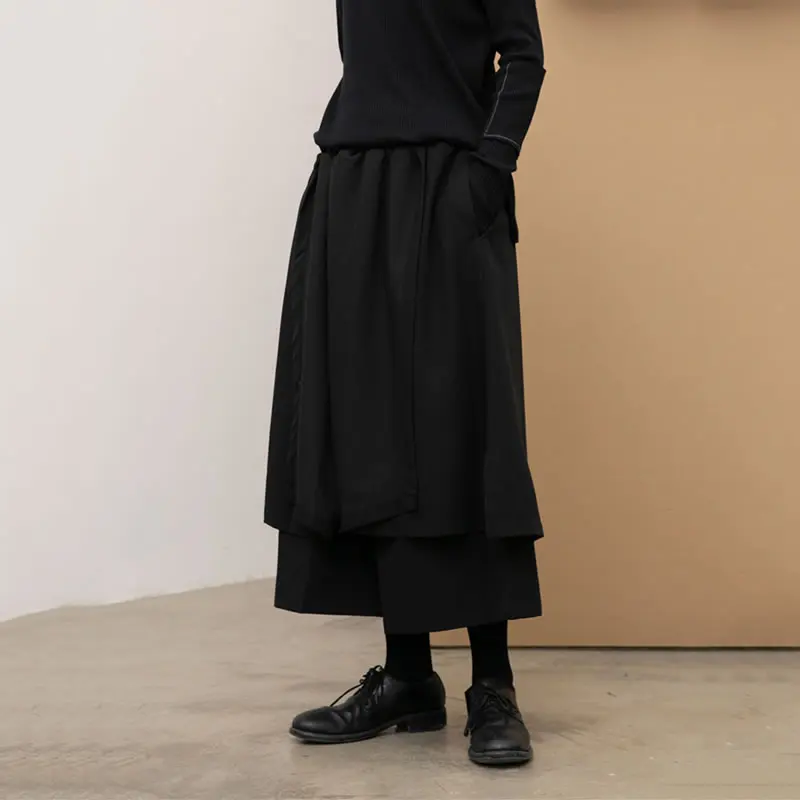 XITAO Mozaik Priložnostne Naguban Hlače Ženske Trendy Modni Novo Elastični Pas Širok Noge Tele Dolžina Osebnost Nezakonitih ZXR1009