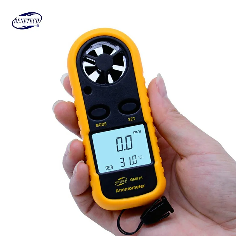 BENETECH GM816 Digitalni LCD CFM/CMM Termo Anemometer + Ir Termometer Za Hitrost Vetra Gauge Merilnik Temperature
