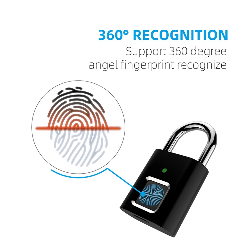 ZK30 Smart Biometričnih Thumbprint Vrata Žabice Prenosni Anti-Theft Prstnih Zaklepanje za Vrečko Predal Kovček