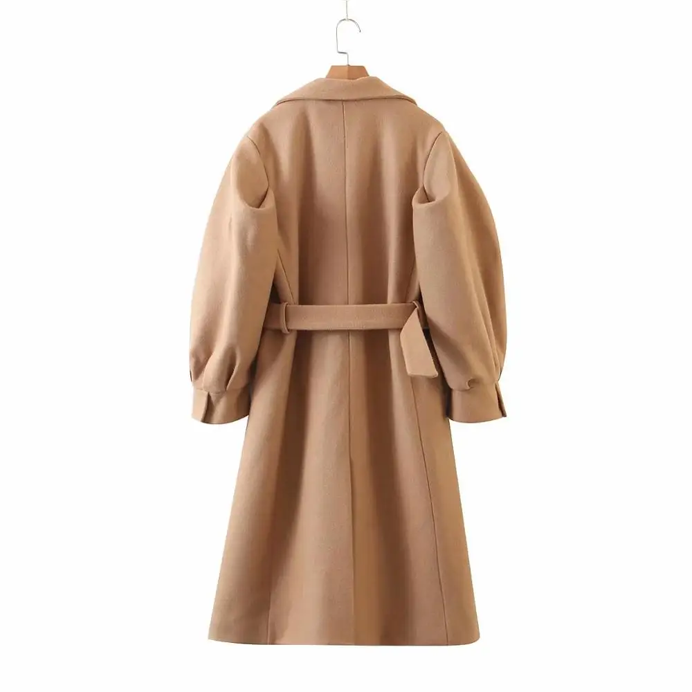Za Jesen Zimo Žensk Volnene Plašč Dolge Plašče Priljubljena Vrhnja oblačila Kamele Barve, Elegantno korejski Temperament Klasičen Ženski 2020