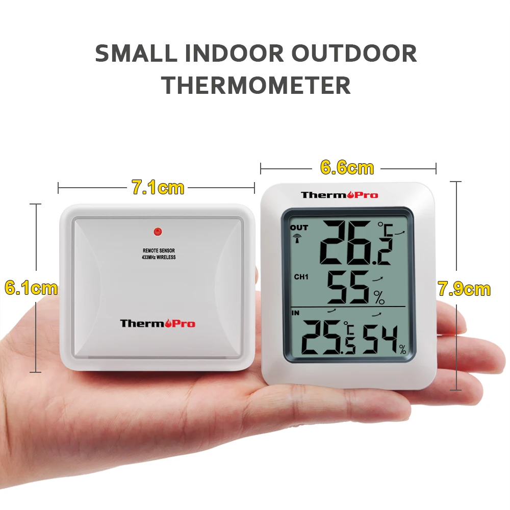 ThermoPro TP60 60M Brezžične Digitalne Vremenske Postaje Higrometer Notranji Zunanji Termometer z Merilnik Temperature Merilnik Vlažnosti