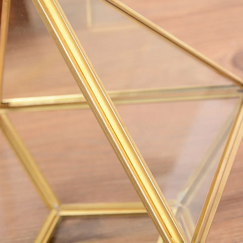 LUDA Diamantno Obliko Polje Organizator Geometrijo Stekla Kozmetični Škatla za Shranjevanje Nakita Zbirka Polje Dekoracijo Darilo