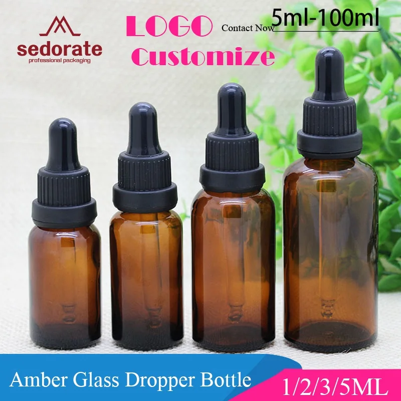 Sedorate 50 kos/Veliko Amber Stekleno Kapalko Steklenico Za Eterično Olje, 5ML 10 ML 15ML 20ML 30 ML 50 ML 100 ML Pipeto Steklenice LZ019
