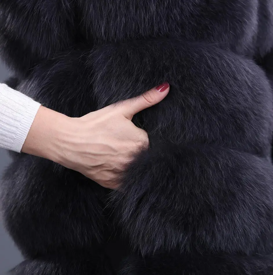 2020 novo pravi lisica krzno žensk telovnik usnje moda luksuzni debele topla jakna jakna barva krznen brezrokavnik ženske plašč