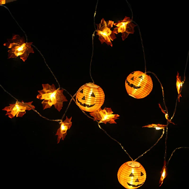10/20 LED Bučna Maple Leaf Niz Luči 3D noč Čarovnic Buče Garland Luči za noč Čarovnic Zahvala Jeseni Dekoracijo Svetlobe