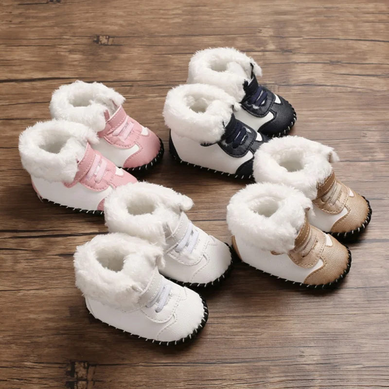 Pozimi baby fantje dekleta čevlji zimski dojenčke toplo čevlji srčkan baby dekleta škorenjčki Usnje fant baby čevlji visoke kakovosti