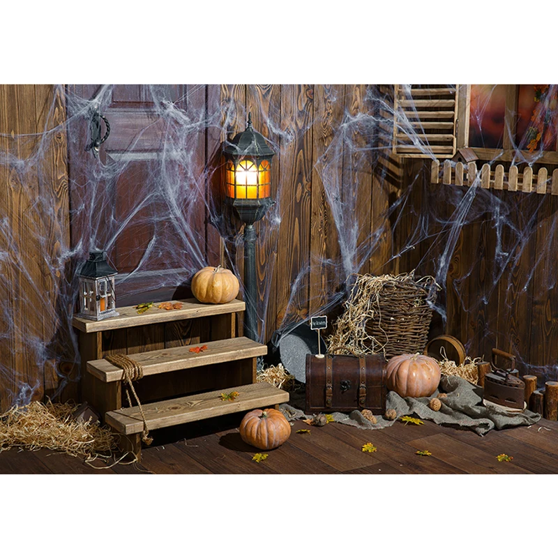 Allenjoy Halloween Ozadje Grad Nagrobnik Luna Pumpkin Lantern Bat Čarovnica Otrok Fotografija Ozadje Foto Studio Photophone