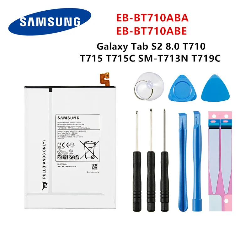 Originalni SAMSUNG Tablični EB-BT710ABA EB-BT710ABE 4000 mah baterija Za Samsung Tab Galaxy S2 8.0 SM-T710 T713 T715 T719C T713N+Orodja
