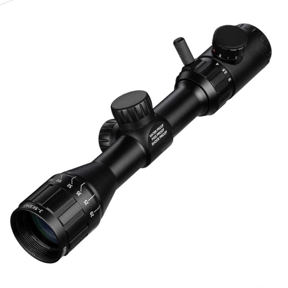 3-9x32 AO Taktično Lov Riflescope Zeleni, Rdeči Križ Osvetljeni Range Finder Reticle Optike Pogled Zračno Puško Ostrostrelec Področje Caza