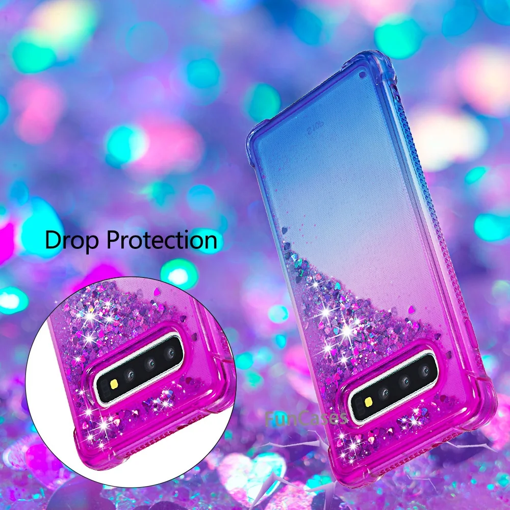 Za Samsung Galaxy S10+ S10 Plus Luksuzni Diamond Živim Primeru Bling Bleščica Težko Jasno Nazaj Tekoče Pokrovček Za Samsung S10 Plus