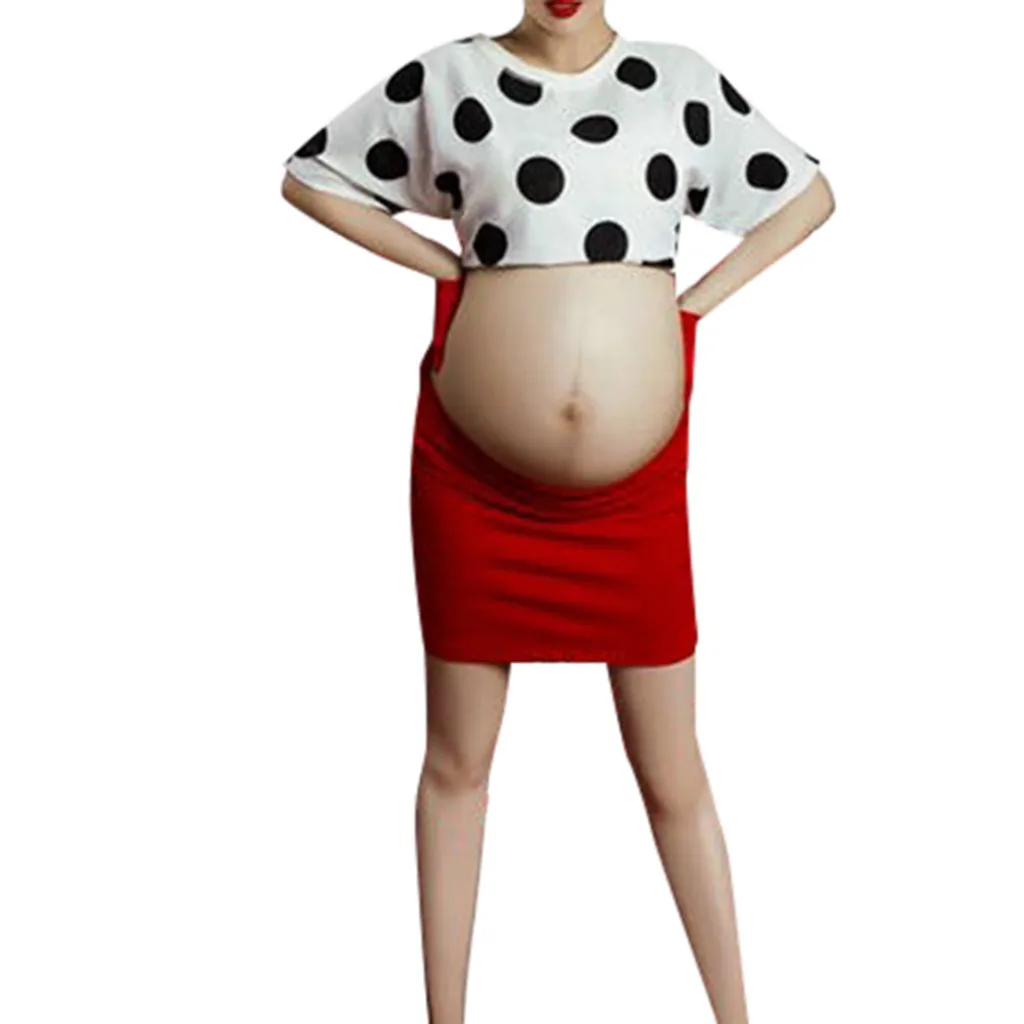 Ženske Pregnants Fotografija Porodniškega Kratke Sodobne Polka Dot Rokavi točke Vrhovi Barva obleko Dame Oblačenja Nastavite L1225