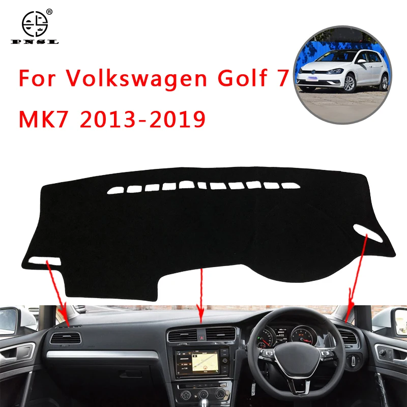 PNSL Avto nadzorna plošča Pokrov Dash Mat, Dash Pad Preproga Za Volkswagen Golf 7 MK7 2013~2019 Sonce blok anti - slip anti - uv ohraniti wa