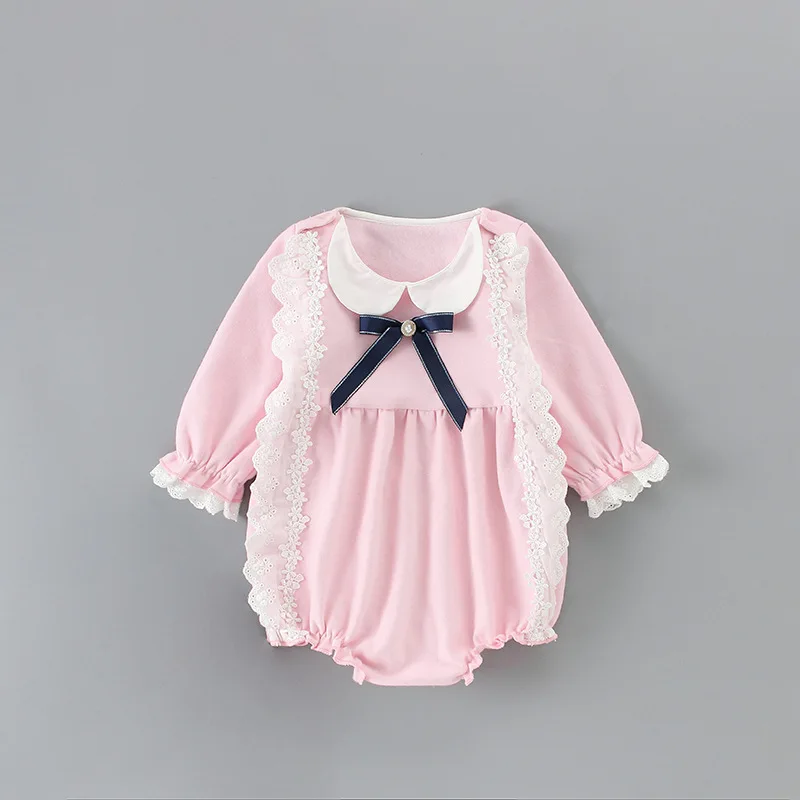 Novorojenega Dojenčka Baby Dekleta Obleke Princess z Dolgimi Rokavi Baby Bodysuit Bombaž Otroška Jumpsuit za 3 6 9 12M En Kos Oblačila
