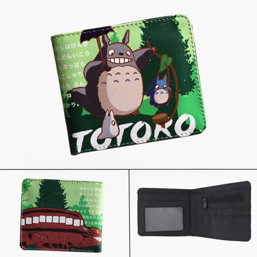 Ghibli Anime Moj Sosed Totoro PU Denarnice Bifold Kartice s Fotografijo Imetnika Študent Kovanec Usnja za Moške, Ženske Risanka Kratek Torbice Darilo