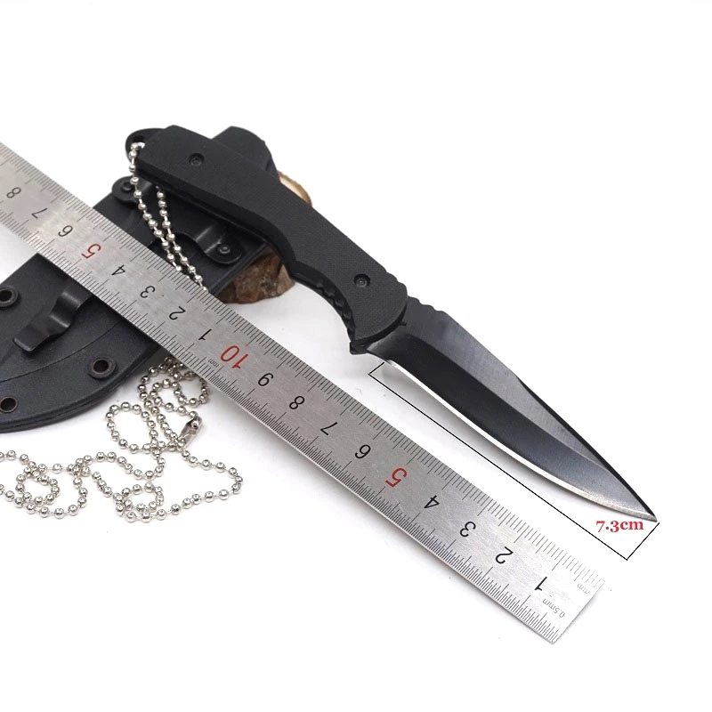 Ogrlica Nož Taktično Omejeno Lovski Noži, Rezila iz Nerjavnega Jekla 58HRC Prostem Preživetje Malih Naravnost Nož EOS Orodje