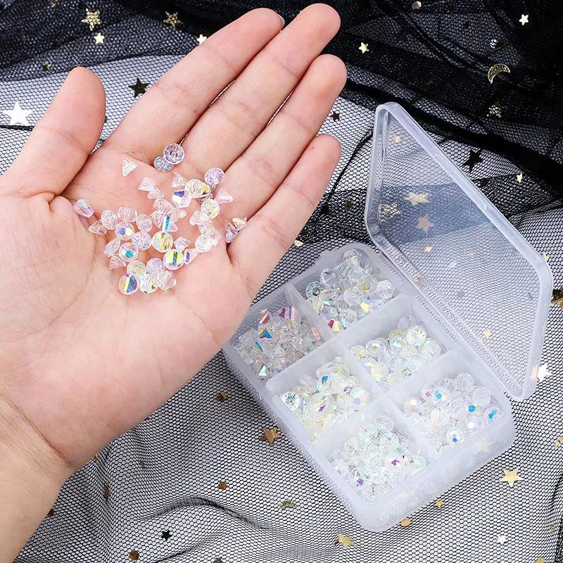 Super sijoče 6 mm Mešani obliki steklene kroglice čare svoboden Distančnik nakit kroglice za Nakit, izdelava DIY Obrti Pribor 350pcs/box