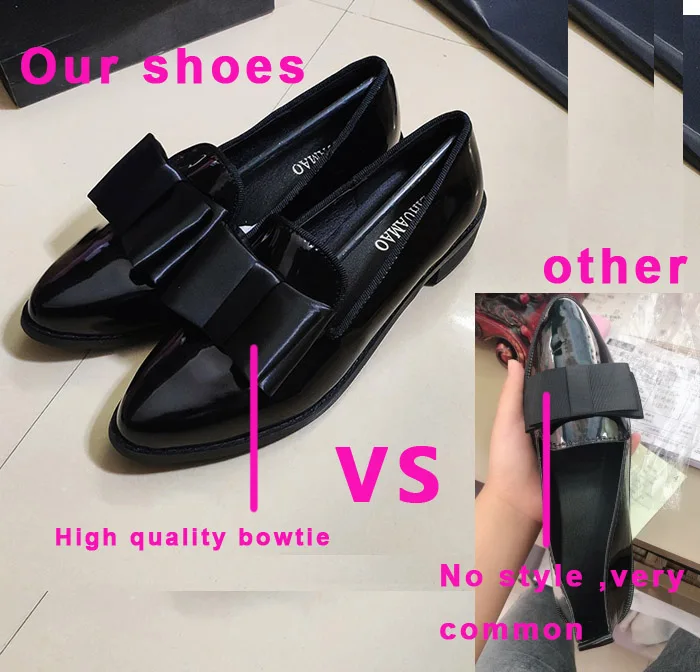 EAGSITY Lakasto usnje loafers za ženske čevlje blok pete konicami prstov zdrsne na čevlji dame oblačenja urad kariero velikosti 43