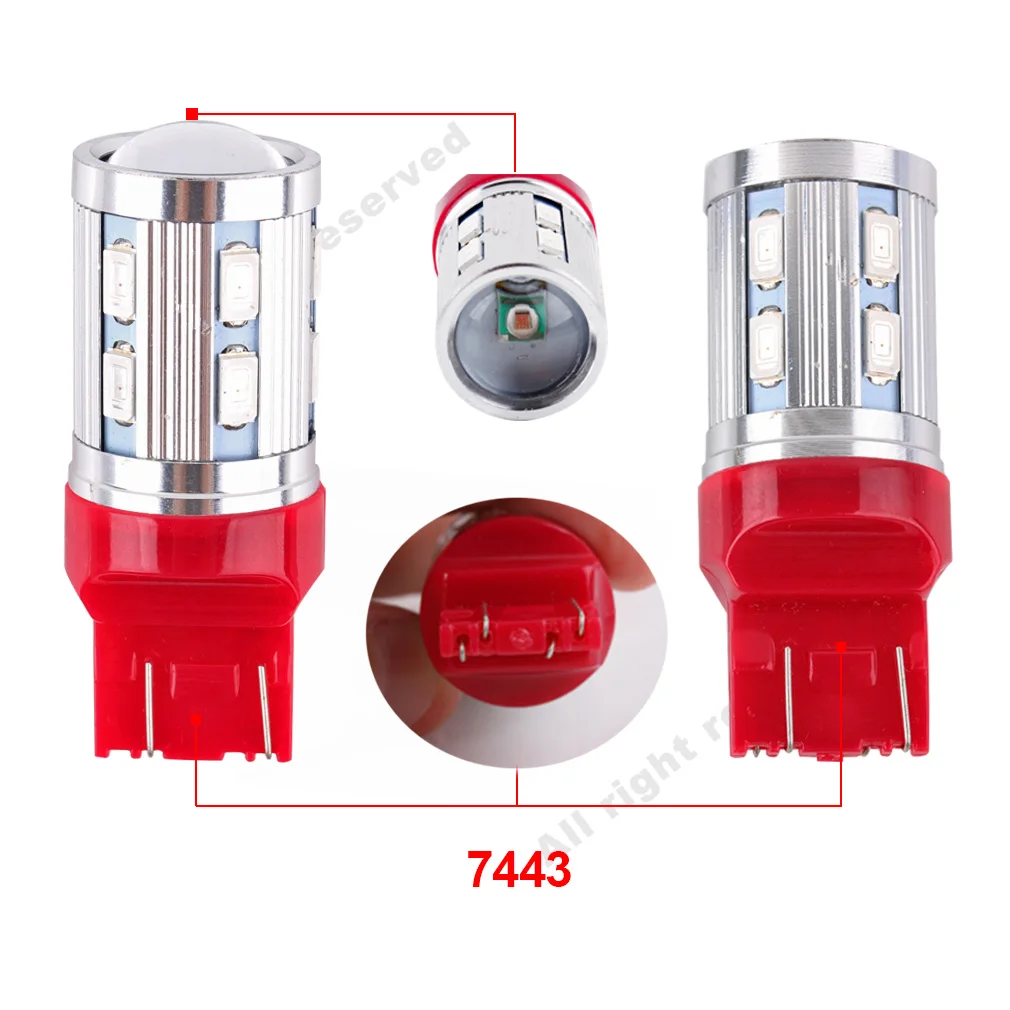 S&D T20 LED 7443 7440 Avtomobilske LED žarnice 12 SMD 5730 W21/5W 5W High power Led Čip svetilke Žarnice za avto vir svetlobe parkiranje Rdeča