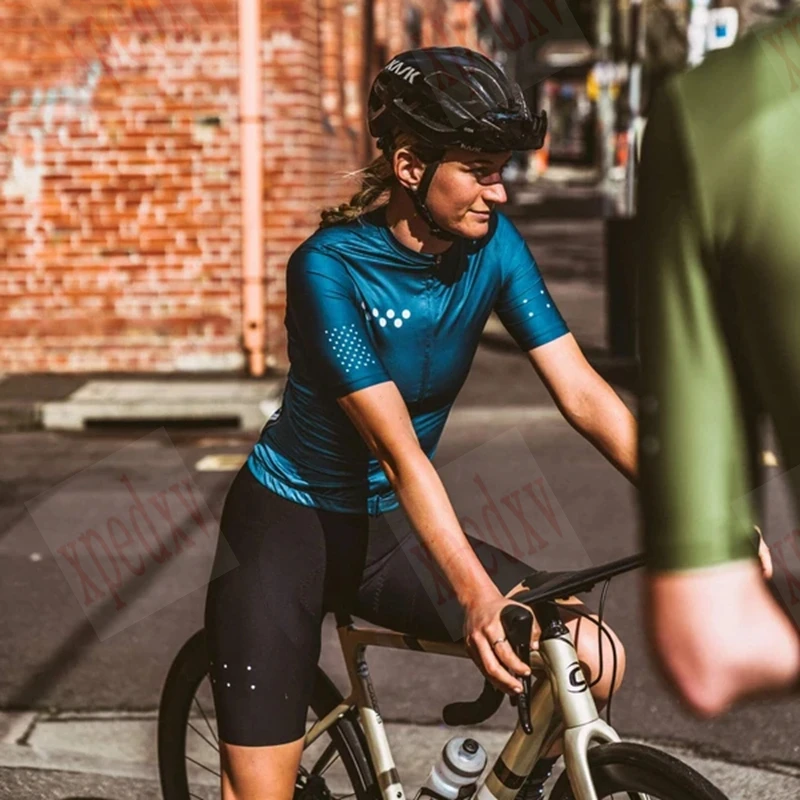 Modra športna kolesarska vrhovi 2020 prostem cestno kolo kratek sleeve kolesarjenje jersey Ekipa kolesarjenje ženske tekmi nositi kakovostno kolo majica