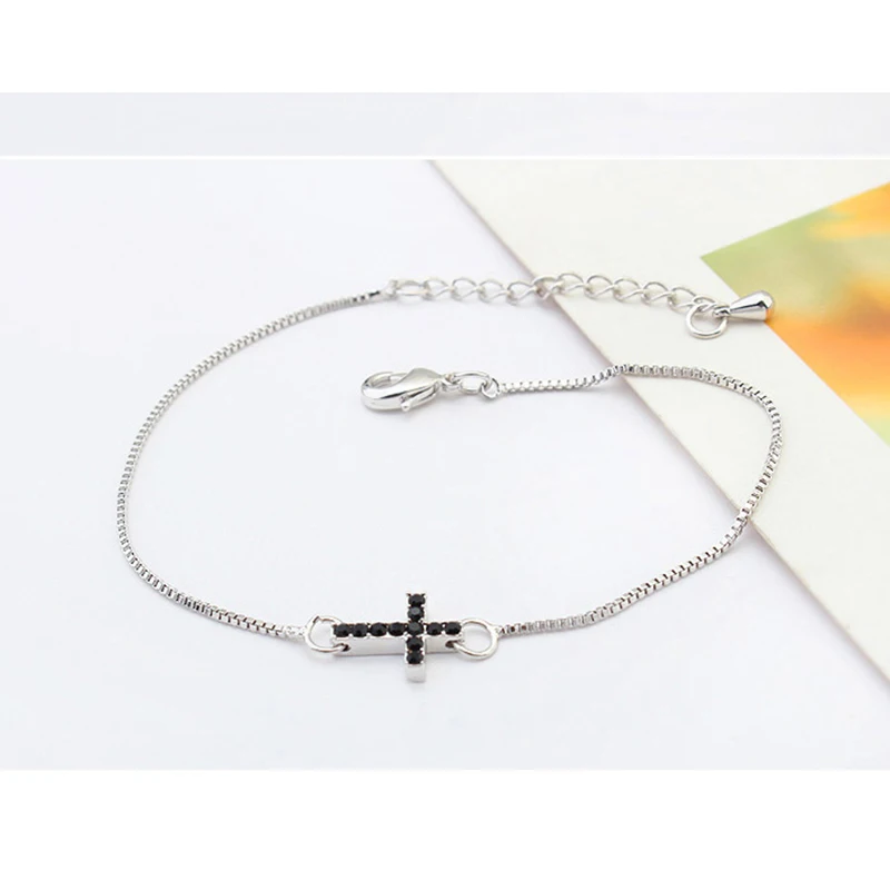 BeBella kristusa križ čar tanke verige zapestnico z češka kristali modni nakit za ženske, dekleta, ženske darilo v 5 barvah