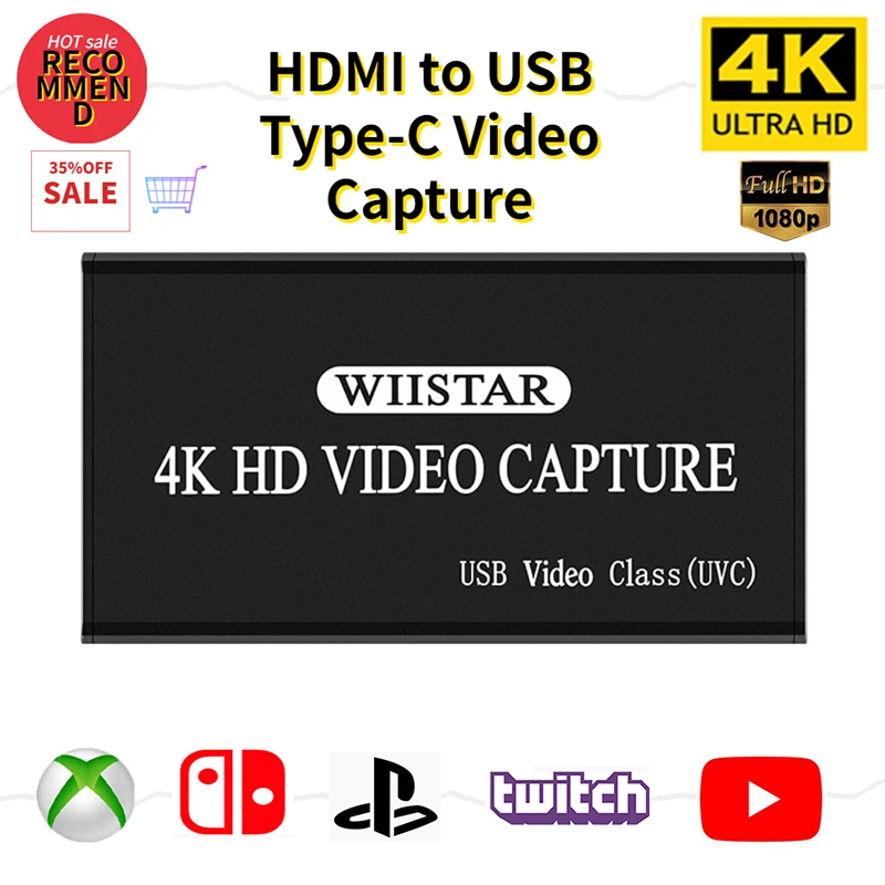 4K HDMI Video Zajem Sim Box HDMI USB Tip-C HD Video Pretvornik, HDMI 1080P Izhod, v Živo Pretakanje Oddaj Snemanje Videa