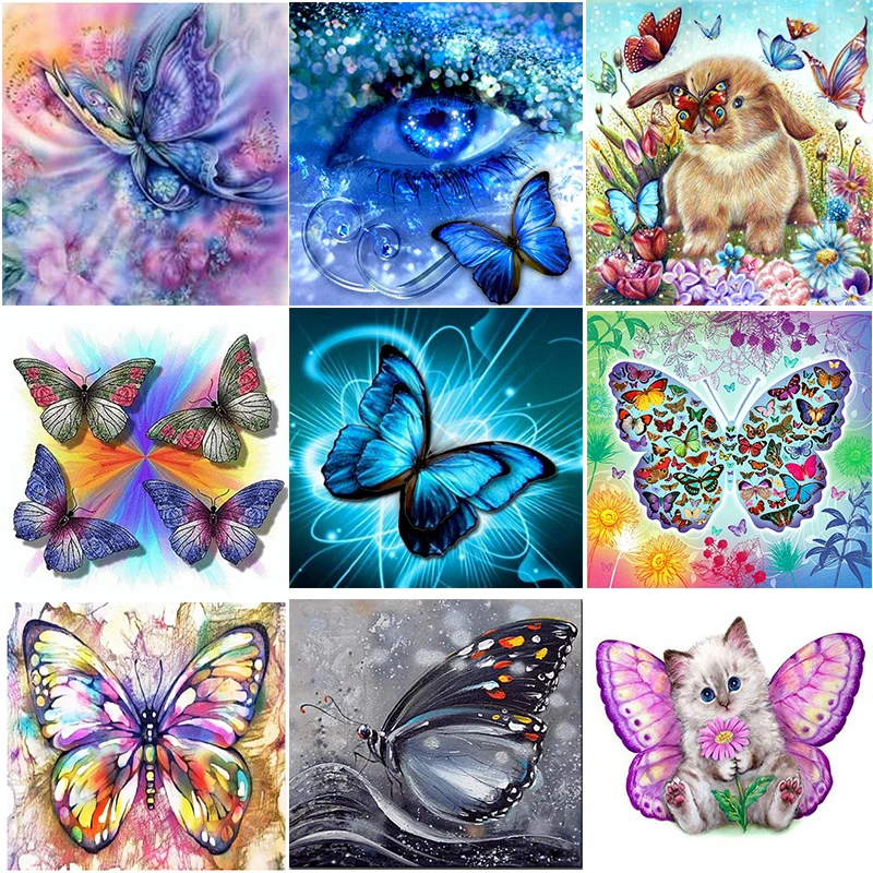 Pisane metulje živali cvetlični vaje 5d mozaik diy diamanti vezenje slikarstvo 3D križ stitich kompleti soba stenske nalepke