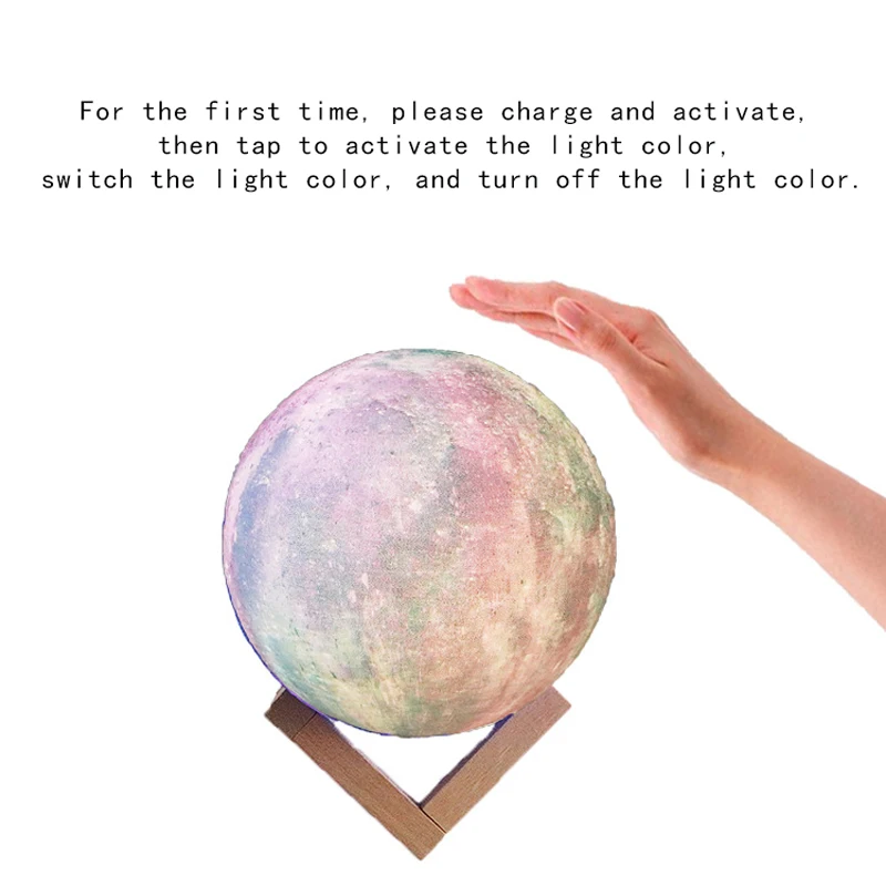 Najnovejše 3D Tiskanje Luna Lučka Galaxy Moon Light Otroci Noč Svetlobe 16 Sprememba Barve Dotik in Daljinsko upravljanje Galaxy Svetlobe Kot Darilo