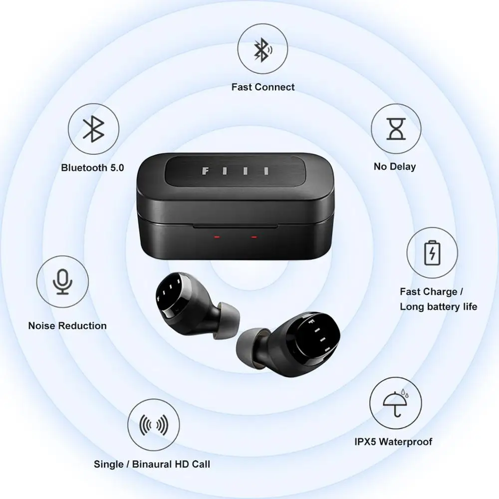 Globalna Različica Youpin FIIL T1X Bluetooth 5.0 Slušalke Pravi Brezžični Šport Čepkov Slušalke za Zmanjševanje Hrupa Z Mic Touch Kontrole