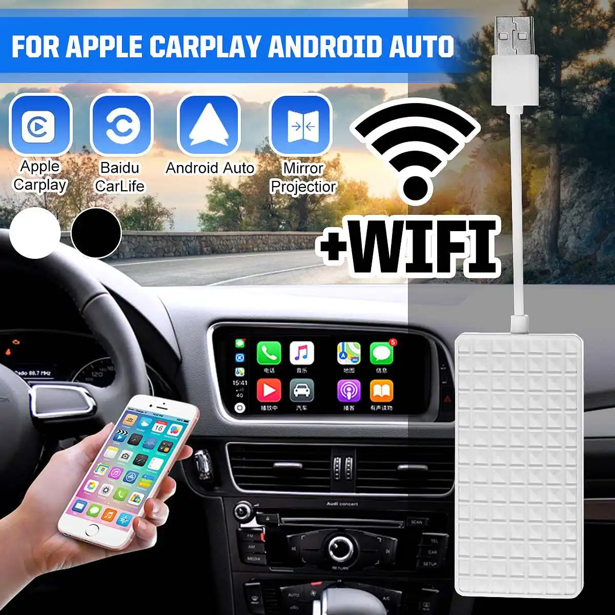 Brezžični WiFi Carlinkit USB Smart Link Za Apple CarPlay Ključ Za Android Navigacijske Igralec Avtomobila Mini USB Carplay Palico Moduli