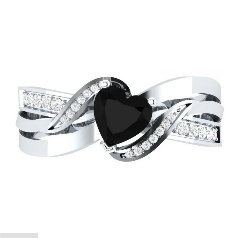 BIJOX ZGODBA Trendy 925 Srebrni Prstan s Srcem-obliko Safir Ametist Cirkon Gemstone Nakit za Ženske svate na Debelo