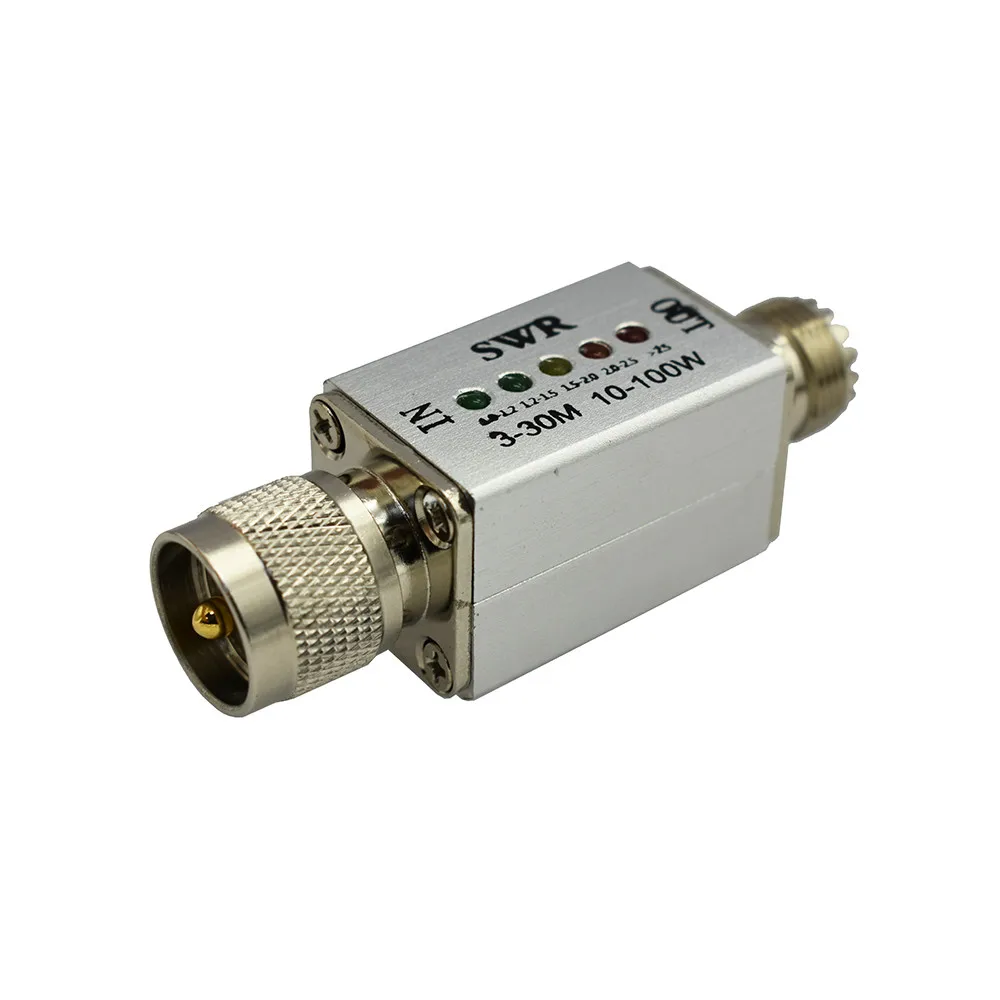 Nova različica MINI SWR 3Mhz-30Mhz 10W do 100W VSWR LED indikator Priključek zaslon Kratki val standing wave tabela meter G11-012