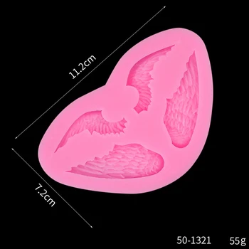11.2*7.2 cm/Angel krila silikonsko plesni fondat torta čokolada 3D plesni izmišljati tiskanje peko mousse torta dekoracijo orodje