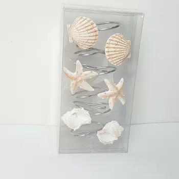 12pcs Dekorativni Seashell Tuš Zavesa Kljuke Kopalnica Plaži Lupini Dekor NOVA