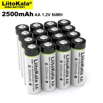 12PCS Liitokala AA 1,2 V 2500mAh baterije za polnjenje Ni-MH Baterije za Temperaturo pištolo oddaljen nadzor miške, igrače, Električni ventilator baterije