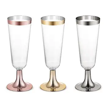 12PCS Poroko Šampanjec Flavta Ustvarjalne Pregleden Enkratno uporabo Plastičnih Poroko Pokal kozarcem Penine Pitne Posoda Za Stranke
