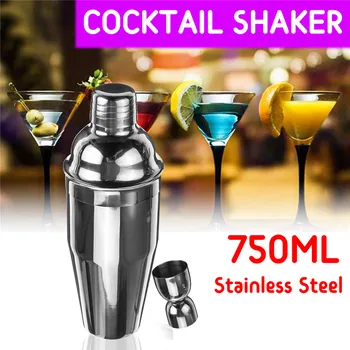18pcs 750 ml Nerjavečega Jekla Cocktail Shaker Nastavite Pijačo Mešalnik Bar Nastavite Bar Supplie S Stojalom Cocktail Vinski Bar Shaker