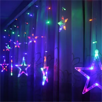 2,5 M Božič LED Luči AC 220V Romantične Pravljice Star LED Zavese Niz Razsvetljave Za Počitnice Poroko Garland Stranka Dekoracijo