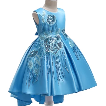 2019 NOVA princesa Elegantno Poročno Obleko otroci sequins Princesa Stranka Pageant Formalno obleko za deklice brez Rokavov maturantski obleki za 10Y