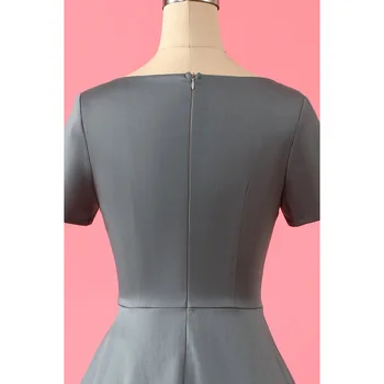 2020 Retro Vintage Stranka Obleko 50s, 60s Siva Naguban Plus Velikost Trdnih Bombaž Tunika Plus Velikost Ženske Ženske Swing Rockabilly Obleke