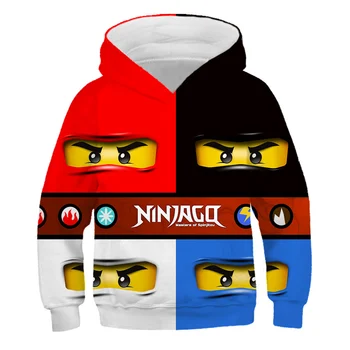 2021 Pomlad Jesen Dolge rokave Lego Ninjago 3D Tiskanja Hoodie Za Otroke Legoes Fant Dekle Hoodies Ninjago Super Junaki Pulover