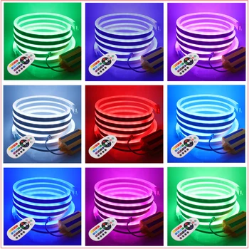 220V RGB Neon Luči SMD5050 WiFi RGB LED Trak Svetlobe Prilagodljiv Trak Trak, Vodotesen Neon Znak Vrv z 1500W IR Krmilnik EU