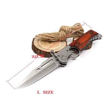 250mm /210mm/160 mm Zložljiva Žepni Nož za Preživetje Taktično Nož z LED svetlobo na Prostem Pohodništvo, Kampiranje, Lov Noži EOS Orodja
