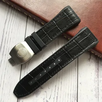 28 mm Visoke Kakovosti Najlon Cowhide Silikonski Watch Trak Črno Moder Zložljiva Sponke Watchband Primerna za Franck Muller Serije Gledam