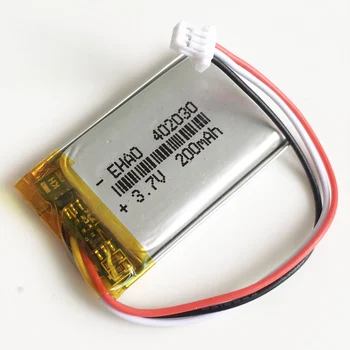 3,7 V Lipo polimer baterija polnilna 200mah 402030 joseph smith translation 1,0 mm 3pin meri debelo CE, FCC, ROHS MSDS certifikat kakovosti
