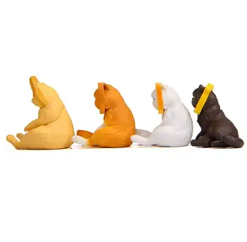 4 Kos/set Novost Toast Mačka PVC Miniaturne Figurice Živali Modeli Maskota Pet Lutke DIY Akcijska Figura, Igrače, Darila