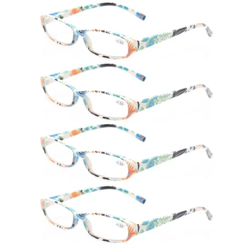 4 pack modne potiskane obravnavi očala žensk pomlad tečaj ovalne očala okvirji ženske bralci