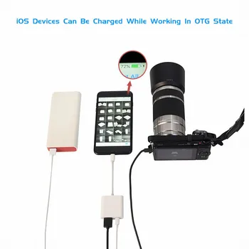 500mA Lightning na USB Digitalne Kamere OTG Datum Priključek Kabel Adapter Za iPad mini 2/3/4 Zraka iPhone 12 11 SE XR X XS Max 8/7/6