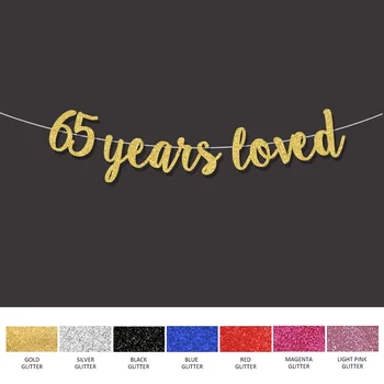 65 let ljubil banner 65. happy birthday dekoracijo za zlate bleščice prijavite obletnico poroke stranka dekor